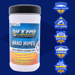 Nitro Lubricants Hand & Surface Cleaning Wipes – Heavy Duty, Two-Sided, Waterless Towels Remove Grease, Oil, Tar, Brake Dust, Inks, Grime & Nonporous Surfaces – 25 Count – Made in USA (3-Pack)