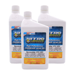 Nitro Lubricants Chaincase Oil – High Film Thickness, Improved Oxidation Control & Wear Resistance – Racing & Off-Road – Extends Engine Life – 1 Quart – Made in USA (3-Pack)