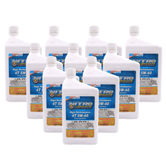 Nitro Lubricants 5W-40 4 Stroke Engine Oil – Semi-Synthetic, High Performance Formula for Motorcycles, ATVs & UTVs – Racing & Off-Road – Advanced Additive Technology – 1 Quart – Made in USA (10-Pack)