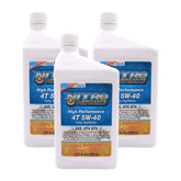 Nitro Lubricants 5W-40 4 Stroke Engine Oil – Semi-Synthetic, High Performance Formula for Motorcycles, ATVs & UTVs – Racing & Off-Road – Advanced Additive Technology – 1 Quart – Made in USA (3-Pack)