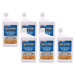 Nitro Lubricants 5W-40 4 Stroke Engine Oil – Semi-Synthetic, High Performance Formula for Motorcycles, ATVs & UTVs – Racing & Off-Road – Advanced Additive Technology – 1 Quart – Made in USA (6-Pack)