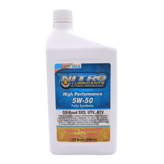 Nitro Lubricants 5W-50 4 Stroke Engine Oil – Semi-Synthetic, High Performance Formula for Motorcycles, ATVs & UTVs – Racing & Off-Road – Advanced Additive Technology – 1 Quart – Made in USA