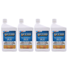 Nitro Lubricants 5W-50 4 Stroke Engine Oil – Semi-Synthetic, High Performance Formula for Motorcycles, ATVs & UTVs – Racing & Off-Road – Advanced Additive Technology – 1 Quart – Made in USA (4-Pack)