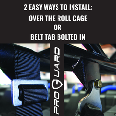PROGUARD Black 4 Point Harness with 2" Nylon Straps - Universal Off-Road Safety Belt, Fits Polaris, Can-Am, Kawasaki and More UTVs, ATVs, Side-by-Sides