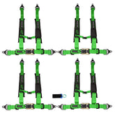 ProGuard Offroad (4) Harnesses - Green 2" Straps 4 Points of Contact Bypass Clip