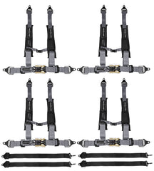ProGuard Offroad Harness Gray with 2" Nylon Straps and 5 Points of Contact (4 Pck) - Universal Safety Belt fits Polaris, Can-Am, Kawasaki, Yamaha UTVs, ATVs, Side-by-Sides