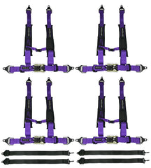 ProGuard Offroad Harness Purple with 2" Nylon Straps and 5 Points of Contact (4 Pck) - Universal Safety Belt fits Polaris, Can-Am, Kawasaki, Yamaha UTVs, ATVs, Side-by-Sides