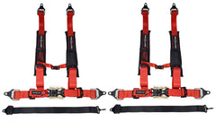 ProGuard Offroad Harness Red with 2" Nylon Straps and 5 Points of Contact (2 Pck) - Universal Safety Belt fits Polaris, Can-Am, Kawasaki, Yamaha UTVs, ATVs, Side-by-Sides