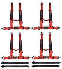 ProGuard Offroad Harness Red with 2" Nylon Straps and 5 Points of Contact (4 Pck)- Universal Safety Belt fits Polaris, Can-Am, Kawasaki, Yamaha UTVs, ATVs, Side-by-Sides