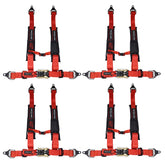 PROGUARD Red 4-Point Harness with 2" Nylon Straps (4 Pck) - Universal Off-Road Safety Belt fits Polaris, Can-Am, Kawasaki, Yamaha UTVs, ATVs, Side-by-Sides