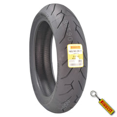 Pirelli Diablo Rosso II 160/60 ZR 17 M/C (69W) TL Rear Motorcycle Tire - High Performance, Durable, and Reliable: Sport Performance for Road Use with Keychain