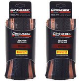 Pirelli Cinturato Gravel H TLR Classic 35-622 (700 x 35c) Road Bicycle Tire - SpeedGrip Compound, Clincher Type, Tubeless Ready Bike Tire with Keychain 700x35c (2 Pack)