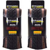 Pirelli Cinturato Gravel M TLR Classic 35-622 (700 x 35c) Road Bicycle Tire - SpeedGrip Compound, Clincher Type, Tubeless Ready Bike Tire with Keychain 700x35c (2 Pack)