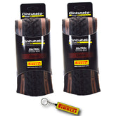 Pirelli Cinturato Gravel M TLR Classic 35-622 (700 x 35c) Road Bicycle Tire - SpeedGrip Compound, Clincher Type, Tubeless Ready Bike Tire with Keychain 700x35c (2 Pack)