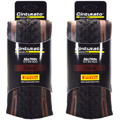 Pirelli Cinturato Gravel M TLR Classic 35-622 (700 x 35c) Road Bicycle Tire - SpeedGrip Compound, Clincher Type, Tubeless Ready Bike Tire with Keychain 700x35c (2 Pack)