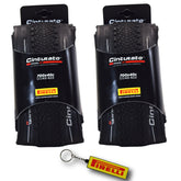 Pirelli Cinturato Gravel H TLR 40-622 (700 x 40c) Road Bicycle Tire - SpeedGrip Compound, Clincher Type, Tubeless Ready Bike Tire with Keychain 700x40c (2 Pack)