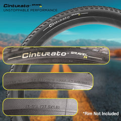 Pirelli Cinturato Gravel M TLR 45-584 (650 x 45c) Race Bicycle Tire - SpeedGrip Compound, Clincher Type, Tubeless Ready Bike Tire 650x45c