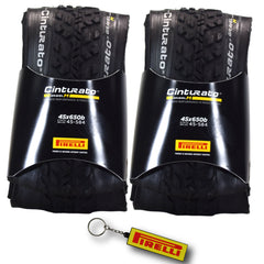 Pirelli Cinturato Gravel M TLR 45-584 (650 x 45c) Race Bicycle Tire - SpeedGrip Compound, Clincher Type, Tubeless Ready Bike Tire with Keychain 650x45c (2 Pack)