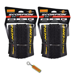 Pirelli Scorpion XC H Yellow Label 55-622 (29x 2.2) MTB Bicycle Tire  - Designed for Hardpacked Courses, 120TPI and ProWall Casing- Mountain Bike Tire w/Keychain (2 Pk)