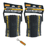 Pirelli Scorpion XC M Yellow Label 55-622 (29x 2.2) MTB Bicycle Tire - Designed for Hardpacked Courses, 60TPI and ProWall Casing- Mountain Bike Tire w/Keychain (2 Pk)