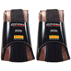 Pirelli Cinturato Gravel H TLR Classic 45-622 (700 x 45c) Road Bicycle Tire - SpeedGrip Compound, Clincher Type, Tubeless Ready Bike Tire with Keychain 700x45c (2 Pack)