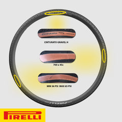 Pirelli Cinturato Gravel H TLR Classic 45-622 (700 x 45c) Road Bicycle Tire - SpeedGrip Compound, Clincher Type, Tubeless Ready Bike Tire with Keychain 700x45c (2 Pack)
