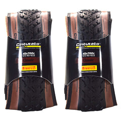 Pirelli Cinturato Gravel M TLR Classic 45-622 (700 x 45c) Road Bicycle Tire - SpeedGrip Compound, Clincher Type, Tubeless Ready Bike Tire with Keychain 700x45c (2 Pack)