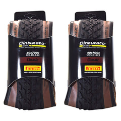 Pirelli Cinturato Gravel M TLR Classic 40-622 (700 x 40c) Road Bicycle Tire - SpeedGrip Compound, Clincher Type, Tubeless Ready Bike Tire with Keychain 700x40c (2 Pack)