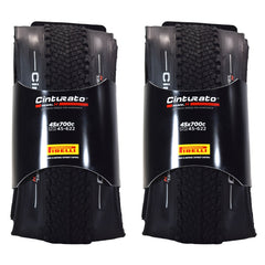 Pirelli Cinturato Gravel H TLR 45-622 (700 x 45c) Road Bicycle Tire - SpeedGrip Compound, Clincher Type, Tubeless Ready Bike Tire with Keychain 700x45c (2 Pack)