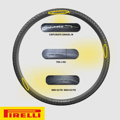 Pirelli Cinturato Gravel M TLR 45-622 (700 x 45c) Road Bicycle Tire - SpeedGrip Compound, Clincher Type, Tubeless Ready Bike Tire with Keychain 700x45c (2 Pack)