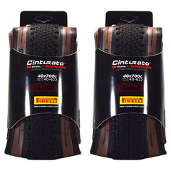 Pirelli Cinturato Gravel H TLR Classic 40-622 (700 x 40c) Road Bicycle Tire - SpeedGrip Compound, Clincher Type, Tubeless Ready Bike Tire with Keychain 700x40c (2 Pack)
