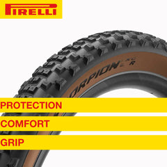 Pirelli Scorpion XC R Classic Tan 55-622 (29x 2.2) MTB Bicycle Tire - Designed for Hardpacked and Trail Courses, and Everyday Biking, 60TPI and ProWall Casing- Mountain Bike Tire