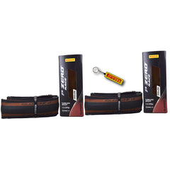Pirelli P ZERO Race TLR Classic 28-622 (700x28c) Road Bike Tire - Tubeless Ready, Lightweight, High-Performance Bicycle Tire for Road Racing & Training –Tan Sidewall, SmartEVO Compound w/Keychain(2Pk)