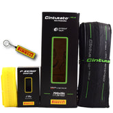 Pirelli Cinturato Velo TLR 26-622 (700 x 26c) Road Bicycle Tire & 23/32-622 Presta P ZERO SmarTUBE - Armour Tech, Clincher Type, Tubeless Ready Bike Tire with Keychain 700x26c