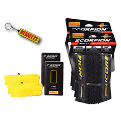 Pirelli Scorpion XC H Yellow Label 55-622 (29x 2.2) MTB Bicycle Tire & SmarTUBE 23/32-622 Set- Designed for Hardpacked Courses, 120TPI and ProWall Casing- Mountain Bike Tire w/Keychain (2 Pk)
