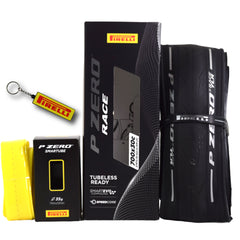 Pirelli P ZERO Race TLR 30-622(700x30c) & SmarTUBE 23/32-622 700C Road Bike Tire & Presta Tube Set- Lightweight, Bicycle Tire & Tube Set for Road Racing - SmartEVO Compound w/Keychain