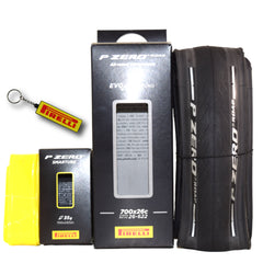 Pirelli P ZERO Road 26-622(700x26c) & SmarTUBE 23/32-622 700C Road Bike Tire & Tube Type Set- All-Season Performance, High Grip & Durability, Bicycle Tube&Tire Set- w/Keychain