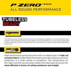 Pirelli P ZERO Road 24-622(700x24c) & SmarTUBE 23/32-622 700C Road Bike Tire & Tube Set- All-Season Performance, High Grip & Durability, Bicycle Tube&Tire Set- w/Keychain