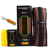 Pirelli Cinturato Velo TLR Classic 28-622 (700 x 28c) Road Bicycle Tire & 23/32-622 Presta P ZERO SmarTUBE - Armour Tech, Clincher Type, Tubeless Ready Bike Tire with Keychain 700x28c