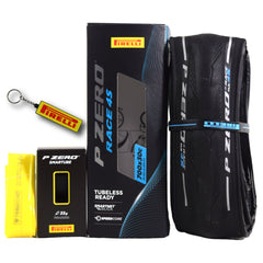 Pirelli P ZERO Race TLR 4S 30-622(700x30c) & SmarTUBE 23/32-622 700C Road Bike Tire & Tube Set-Tubeless Ready, All-Season Performance, High Grip & Durability, Bicycle Tube&Tire Set- w/Keychain