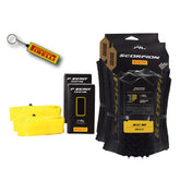 Pirelli Scorpion XC M Gold Label 60-622 (29x 2.4) MTB Bicycle Tire & SmarTUBE 23/32-622 Set- Designed for Hardpacked Courses and Mixed Terrains, 120TPI - Mountain Bike Tire w/Keychain (2 Pk)