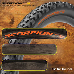 Pirelli Scorpion Enduro M Orange Color (29 x 2.4) Mountain Bicycle Tire & SmarTUBE 23/32-622 Tubeless Ready 60 TPI  All-Terrain for Enduro Trail & Aggressive XC Riding Mountain Bike w/Keychain (2 Pk)
