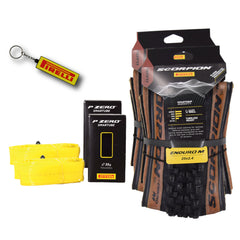 Pirelli Scorpion Enduro M Classic (29x2.4) Mountain Bicycle Tire & SmarTUBE 23/32-622 Tubeless Ready, 60 TPI, All-Terrain Tire for Enduro Trail & Aggressive XC Riding Mountain Bike w/Keychain (2 Pk)