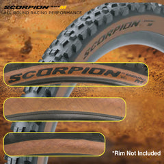 Pirelli Scorpion Enduro M Classic (29x2.4) Mountain Bicycle Tire & SmarTUBE 23/32-622 Tubeless Ready, 60 TPI, All-Terrain Tire for Enduro Trail & Aggressive XC Riding Mountain Bike w/Keychain (2 Pk)