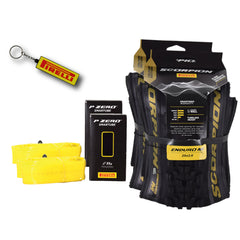 Pirelli Scorpion Enduro M Gold Color (29 x 2.6) Mountain Bicycle Tire & SmarTUBE 23/32-622 Tubeless Ready 60 TPI  All-Terrain for Enduro Trail & Aggressive XC Riding Mountain Bike w/Keychain (2 Pk)