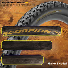 Pirelli Scorpion Enduro M Gold Color (29 x 2.6) Mountain Bicycle Tire & SmarTUBE 23/32-622 Tubeless Ready 60 TPI  All-Terrain for Enduro Trail & Aggressive XC Riding Mountain Bike w/Keychain (2 Pk)