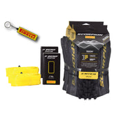 Pirelli Scorpion E-MTB M Gold Color Edition (29 x 2.6) Mountain Bicycle Tire & SmarTUBE 23/32-622 Tubeless Tear-Resistant E-MTB Tire for XC Racing Trail & Enduro 60 TPI Mountain Bike w/Keychain (2 Pk)