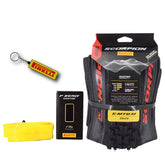 Pirelli Scorpion E-MTB M Red Color Edition (29 x 2.6) Mountain Bicycle Tire & SmarTUBE 23/32-622 Tubeless Tear-Resistant E-MTB Tire for XC Racing Trail & Enduro 60 TPI Mountain Bike w/Keychain