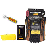 Pirelli Scorpion E-MTB M 65-584 (29 x 2.6) MTB Bicycle Tire & SmarTUBE 23/32-622 - Versatile E-Mountain Bike Tire for Trail and Enduro Use, Mixed Terrain, MTB, 120 TPI E-Bike Tire w/Keychain