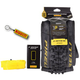 Pirelli Scorpion E-MTB M Gold Color Edition (27.5x2.6) Mountain Bicycle Tire & SmarTUBE 23/32-622 Tubeless Tear-Resistant E-MTB Tire for XC Racing Trail & Enduro 60 TPI Mountain Bike w/Keychain